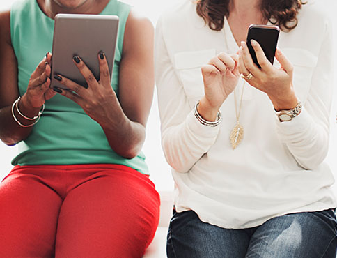 people holding mobile devices