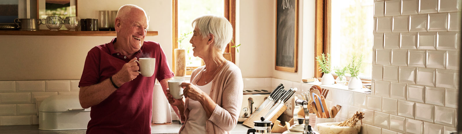 couple talking in the kitchen